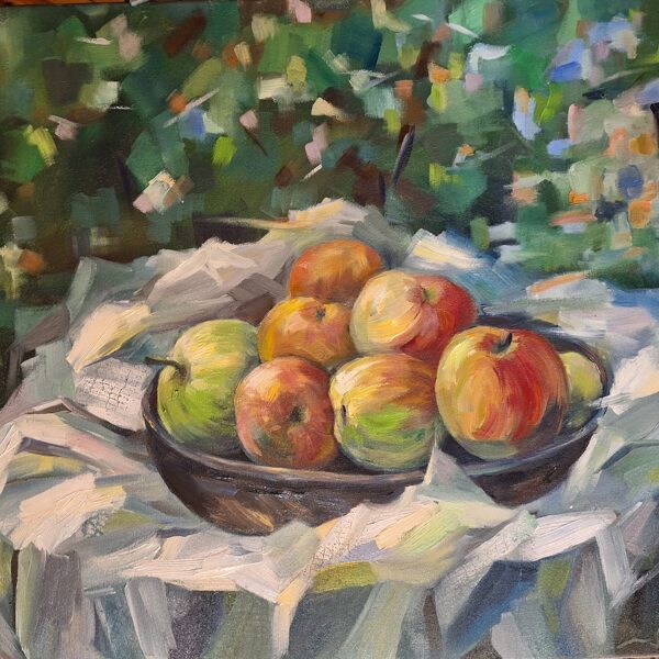 Cienasts dārzā, a/e, 60x90, 2023