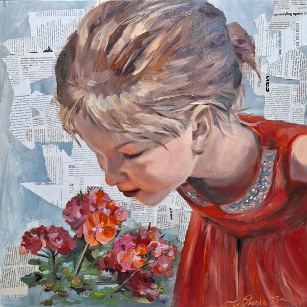 Smarža (Laimai 6 gadi), a/e, autortehnika 60x60, 2023 PRIVĀTKOLEKCIJĀ