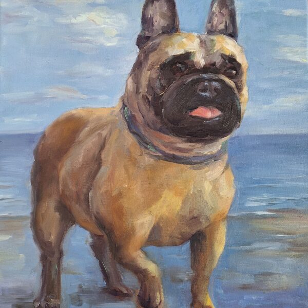 Grēta pastaigā, a/e, 50x40, 2023,  PRIVĀTKOLEKCIJĀ