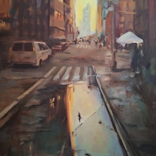 Pilsētas atspulgi, (kopija) a/e, 70x50 cm, 2019, 