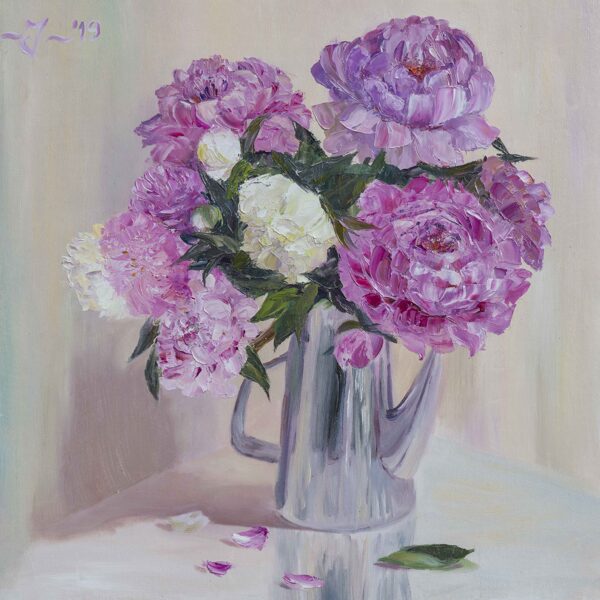 Zied pujenes, a/e., 60x60cm,  2019, PRIVĀTKOLEKCIJĀ