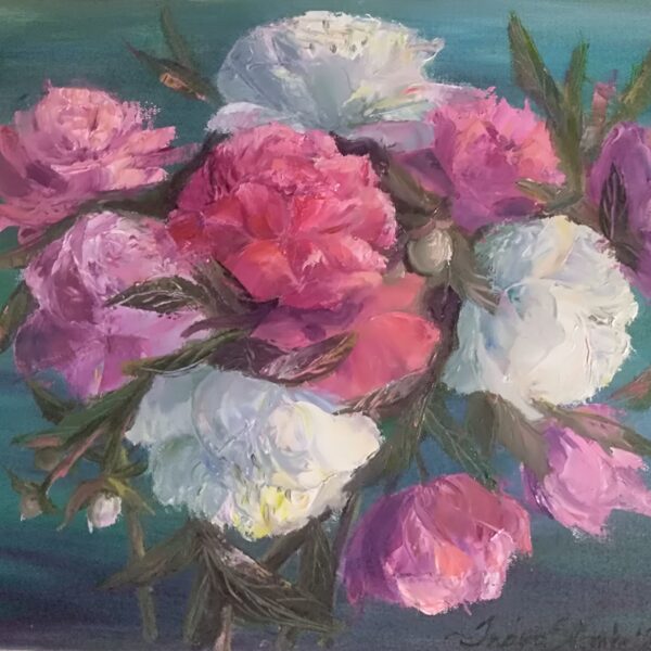 Atkal zied pujenes, a/e., 60x60cm,  2021, PRIVĀTKOLEKCIJĀ