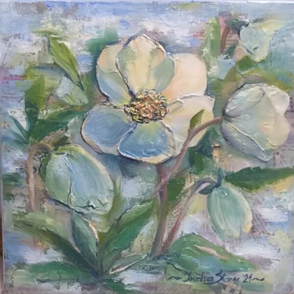 Sniega roze, a/e, autortehnika, 30x30, 2021