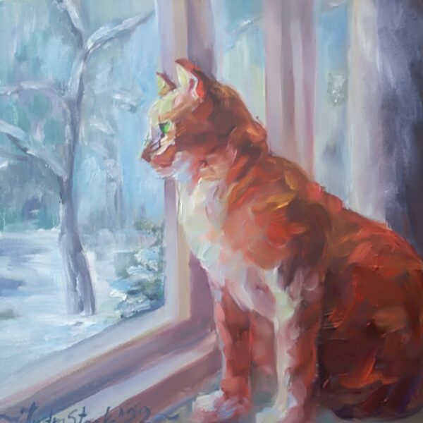 Ārā neiešu!, a/e, 30x30, 2022, PRIVĀTKOLEKCIJĀ