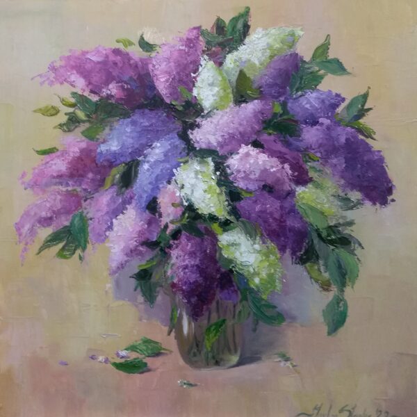 Ceriņi zied , a./e. 60x60cm, 2022.