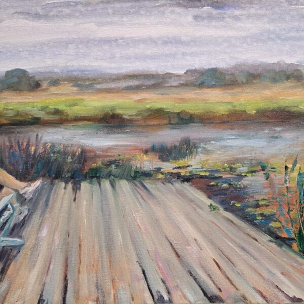 Pārdomas Lielupes krastā, a/e, 40x80, 2023