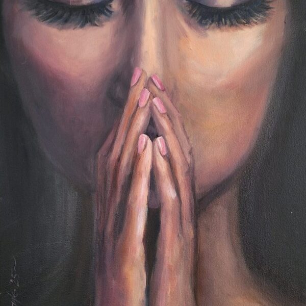 Lūgšana, a/e, 50x40, 2025, PRIVĀTKOLEKCIJĀ