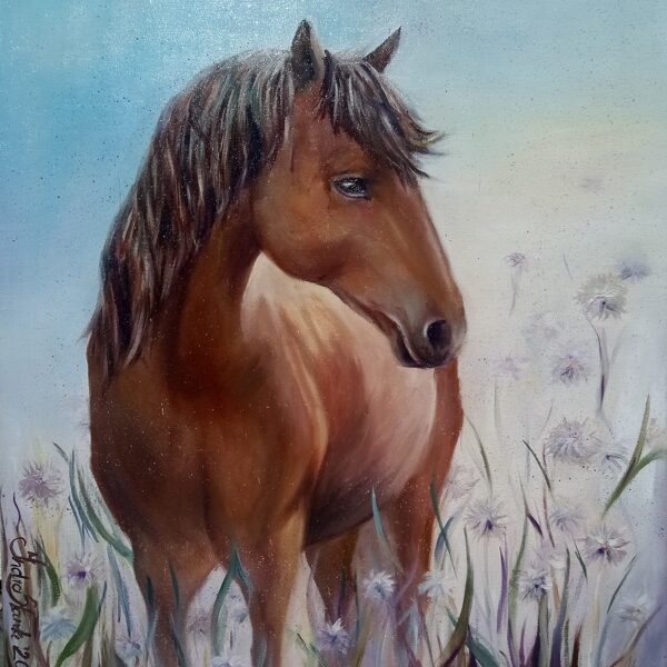 Savā pļavā, a/e, 50x40, 2020, PRIVĀTKOLEKCIJĀ